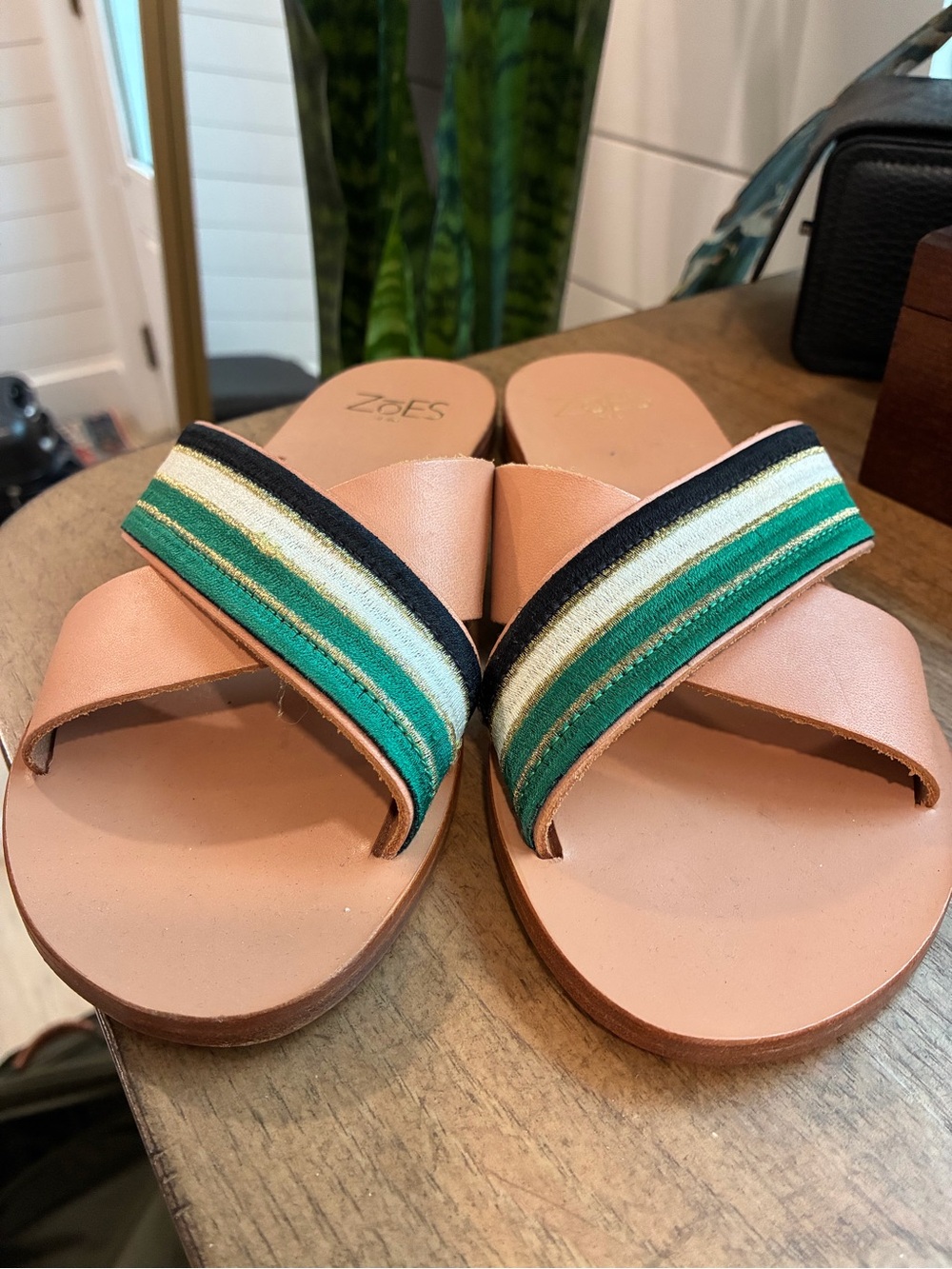 Handmade in Greece! Leather slides NWOT